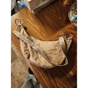 Vintage Kathy Van Zeeland Suede Crescent Half Moon Cross Body Purse, Rare